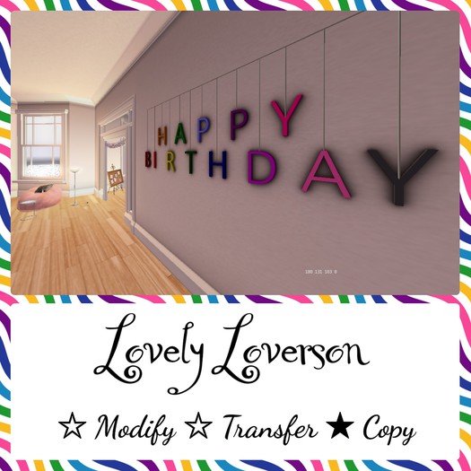 ~* Lovely Loverson *~: Birthday Deco HBD (With Shadow)