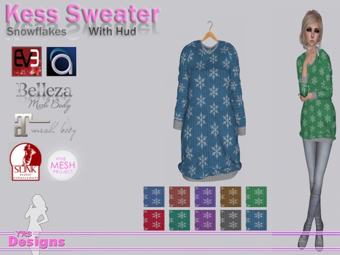 Kess Sweater With Hud Snowflakes