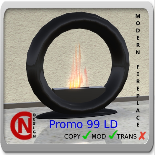 *NC* Modern Fireplace  Black