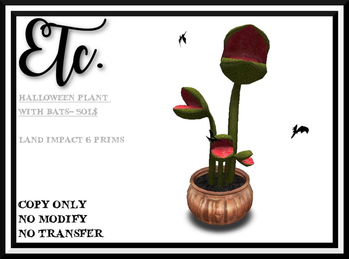 Etc. Halloween Plant With Bats