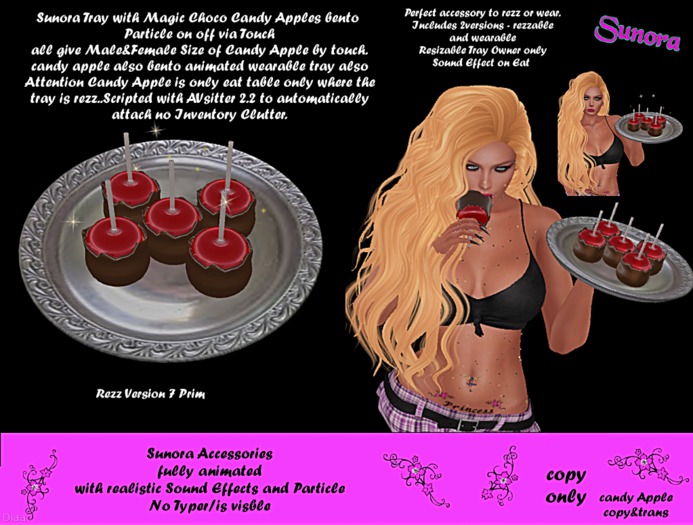 Sunora Tray with Magic Choco Candy Apples bento