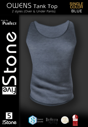 Five STONE OWENS Tank Top Single B Blue