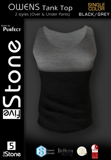 Five STONE OWENS Tank Top BLACK / GREY