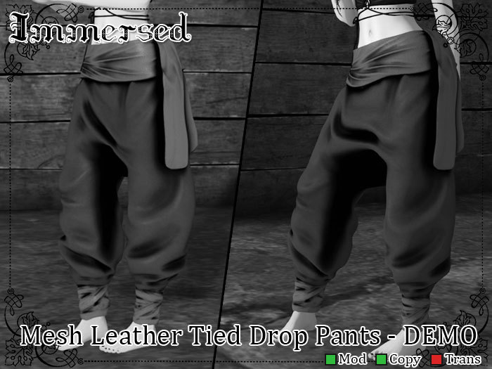 .:I:. DEMO Leather Tied Drop Pants (Boxed)