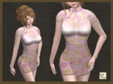 *Ice Flow* AF06 Pink Chinese Cheongsam with High Heels