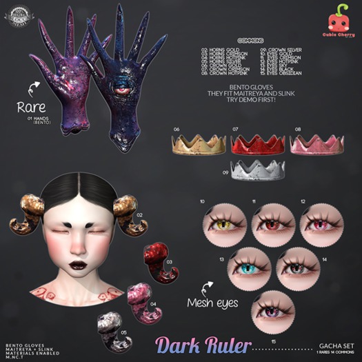 04[Cubic Cherry] {Dark Ruler} horns HOTPINK (BOX)