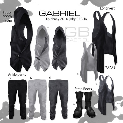 7.::GB:: Long vest / Slink / Black RARE