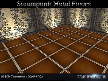 Second Life Marketplace Steampunk Metals And Wood Floor Tile Steampunk Metals And Wood Floor Tile