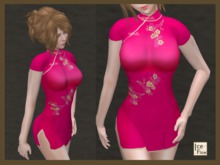 *Ice Flow* AF11 Red Chinese Cheongsam with High Heels