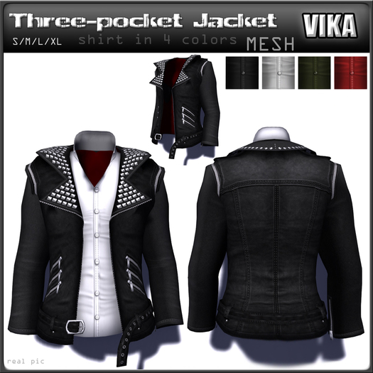 Three pocket Male Jacket leather