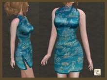 *Ice Flow* AF40 Chinese cheongsam - Blue