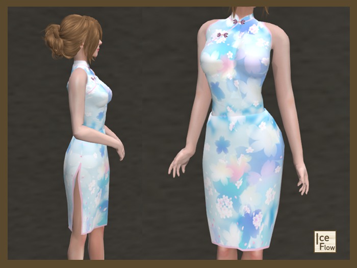 *Ice Flow* AF42 Flower Chinese Cheongsam