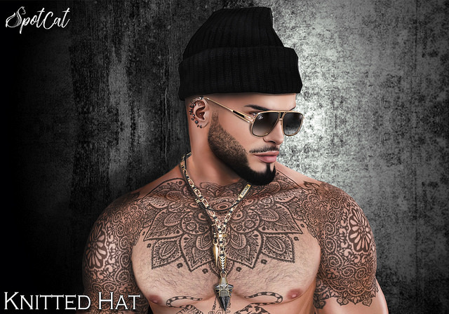 ... SpotCat ... Knitted Hat Light Grey