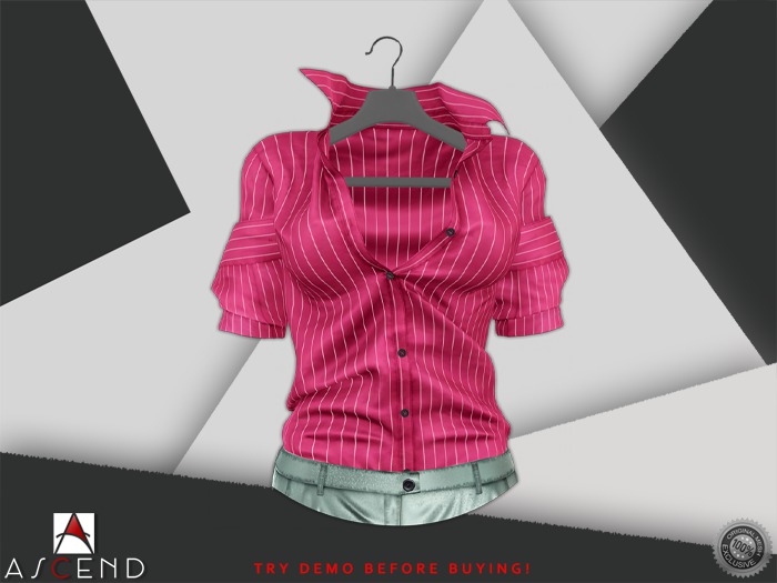 //Ascend// Jenny Shirt - Striped Ruby 