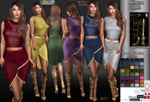 R.F. - Athena Outfit Dress hud  40 textures and  Golden Chains High Heel Boots 