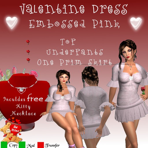 Pink Embossed Valentine Dress 