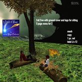 Sitting Logs with fall tree & ground cover-Crate