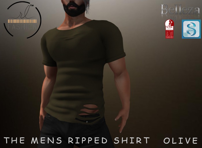 RL- The Mens Ripped Shirt Olive