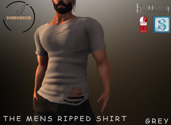 RL- The Mens Ripped Shirt Grey
