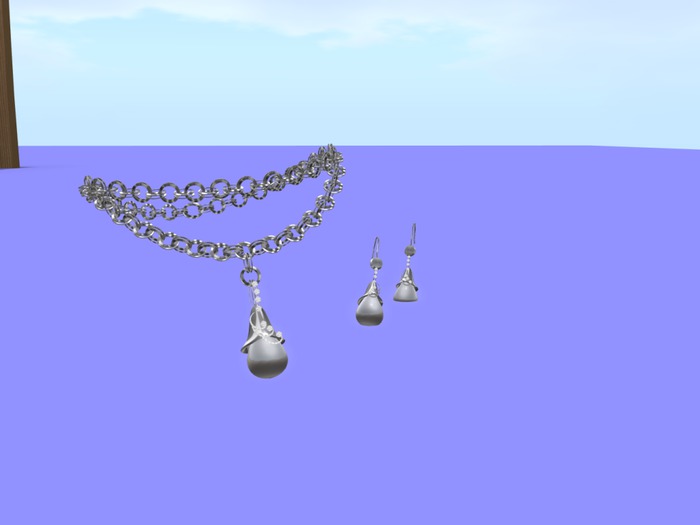 .:L&B:. Jewelry-"Dew Drop" Plati White Pearl Set