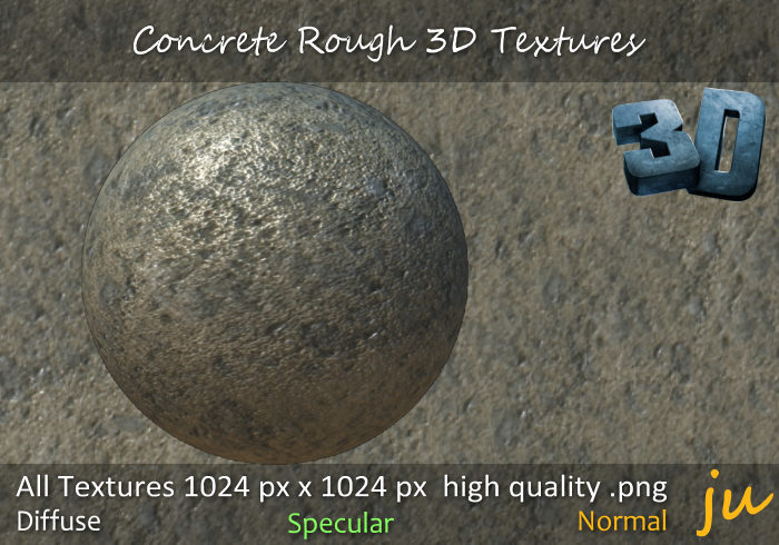 JU Concrete Rough 3D Textures Full Perm