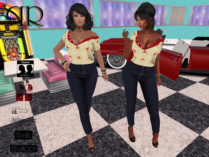 ..::RR::.. Rockabilly Roses Stripes Denim Outfit