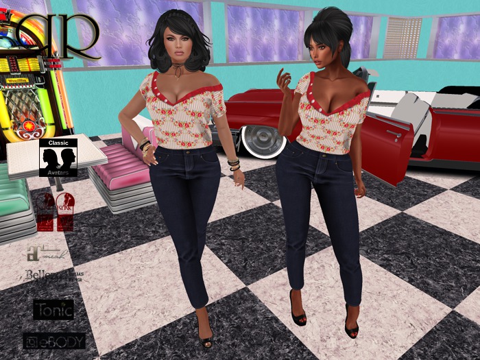 ..::RR::.. Rockabilly Red Roses Denim Outfit