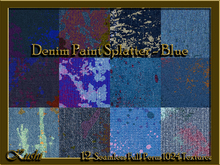 !Kushi! DenimPaintSplatterBLUE Textures -WEAR TO UNPACK