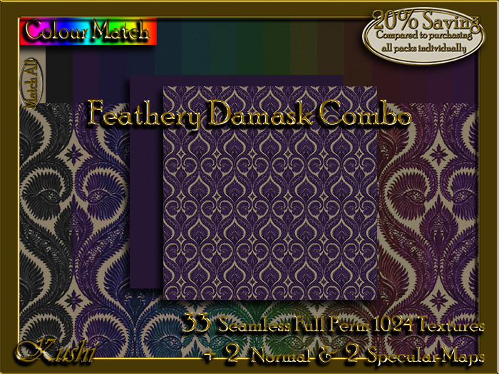 Feathery Damask Combo Textures