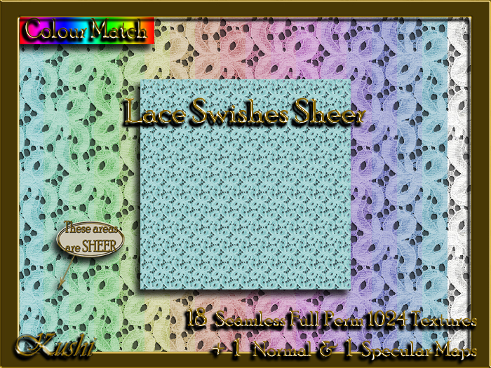 !Kushi! LaceSwishesSHEER Textures -WEAR TO UNPACK