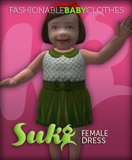 SUKI. Dress. Green Satin