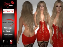Brunsen! Felicity Sexy Lace Dress Red Bright Latex