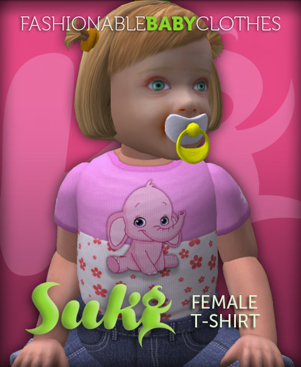 SUKI. Female T-Shirt Elephant Lila