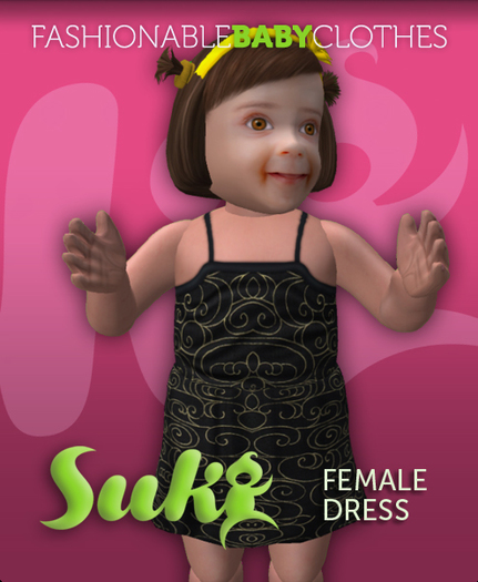 SUKI. Dress. Black & Gold