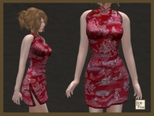 *Ice Flow* AF60 Chinese cheongsam - Red