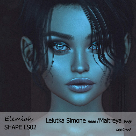 Elemiah - SHAPE LS02 - for Lelutka Bento head Simone & Maitreya