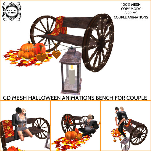 GD MESH HALLOWEEN ANIMATIONS BENCH FOR COUPLES