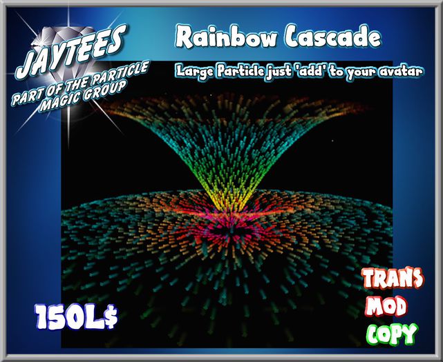 Rainbow Cascade Particle