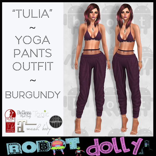 RD - "Tullia" - Yoga Pants Outfit - Burgundy