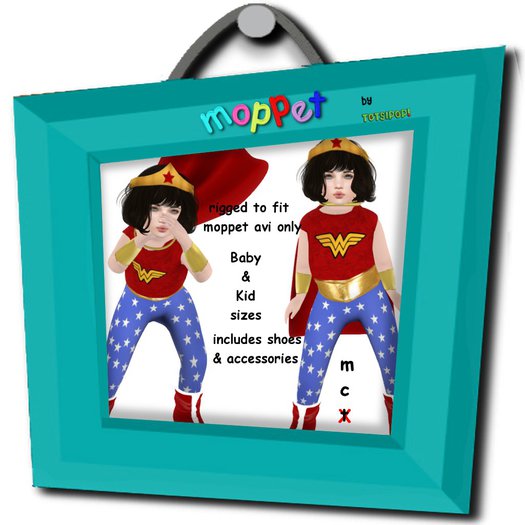 Moppet Girl Superhero Pants Costume  Set