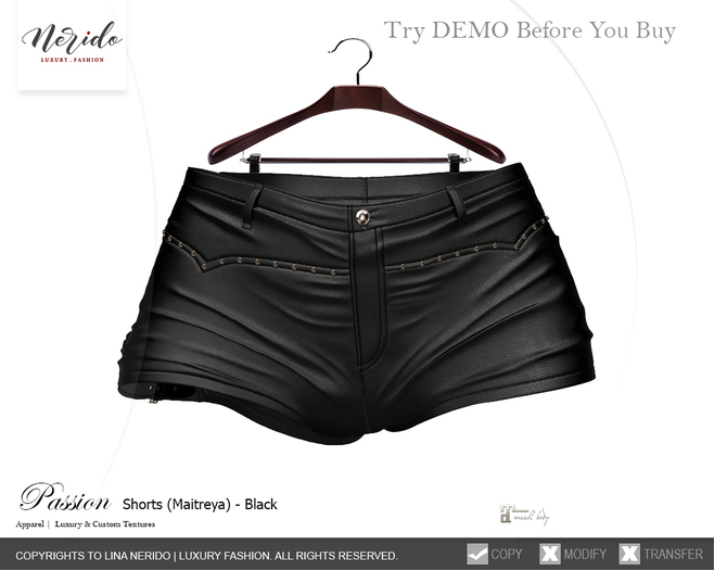 ~Nerido~ Passion Shorts (Maitreya)-Black