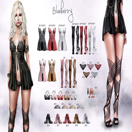 #6 Blueberry - Mykonos / Boots - Hourglass - White RARE