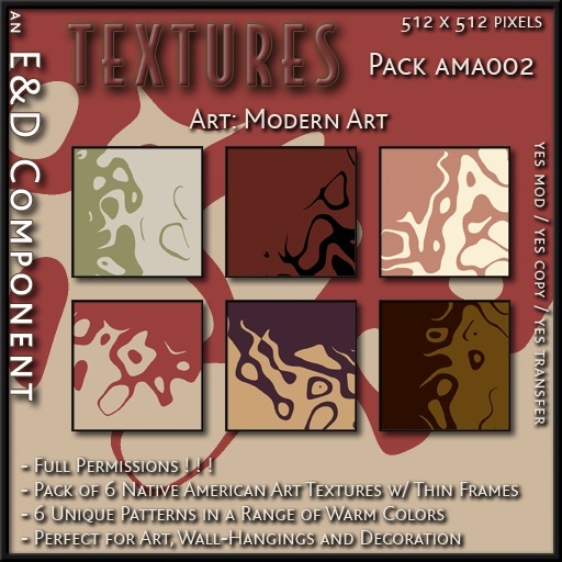 Second Life Marketplace - [AMA002] 6 Native American Art Textures ...