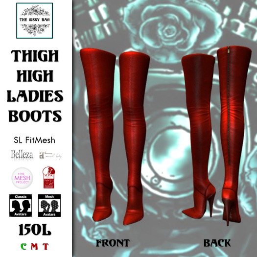 TSB Thigh High Boots - Red