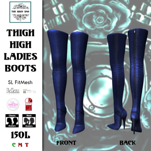 TSB Thigh High Boots - Navy