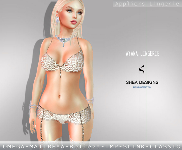 .SD. Ayana Lingerie with Appliers ~ White {BOM Included}