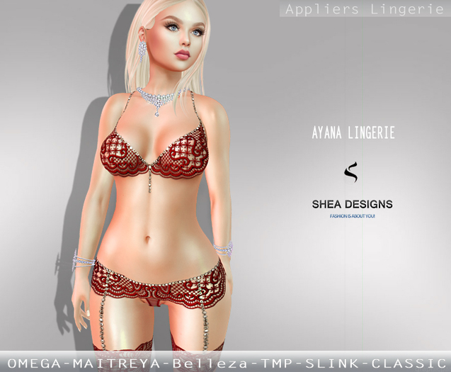 .SD. Ayana Lingerie with Appliers ~ Red {BOM Included}