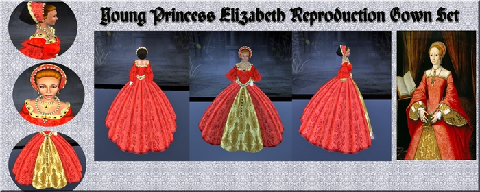Young Princess Elizabeth Reproduction Gown Set tagMedieval tagFantasy