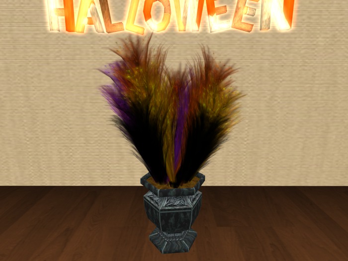 Colors of Halloween Feather Planter