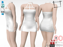 WC760 Collar Neck Strapless Cutout Mini Dress DevKit